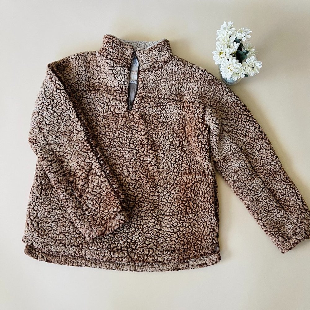 Super Warm Altar'd State Quarter Zip Brown Wubby Jacket/ SIZE L